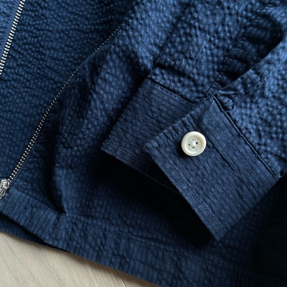 Folk Verge Seersucker Overshirt - Navy / Men’s XL - Picture 3 of 4